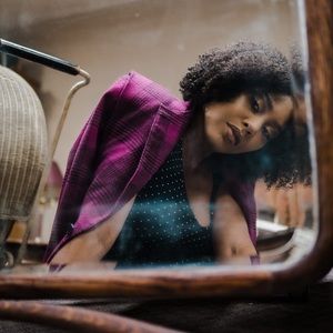 Vintage Magenta Plaid Tailored Blazer